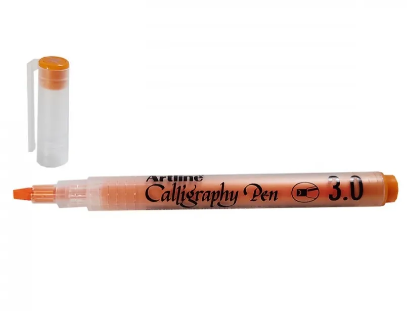 Artline Calligraphy Pen Orange Ink Pen Tip Size 3.0 mm Pack of 1